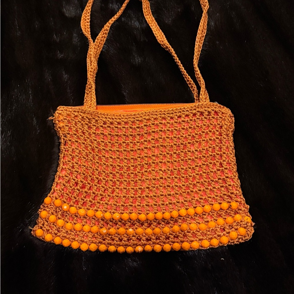 Handcrafted Orange Crochet Bag